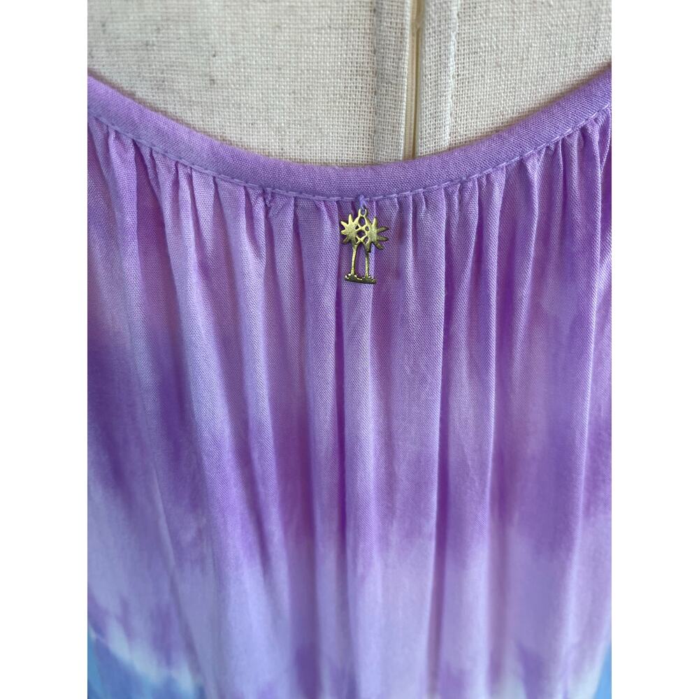 Tiare Hawaii Tie Dye Batik Maxi Dress Studded Bodice Sleeveless One Size - Picture 7 of 10